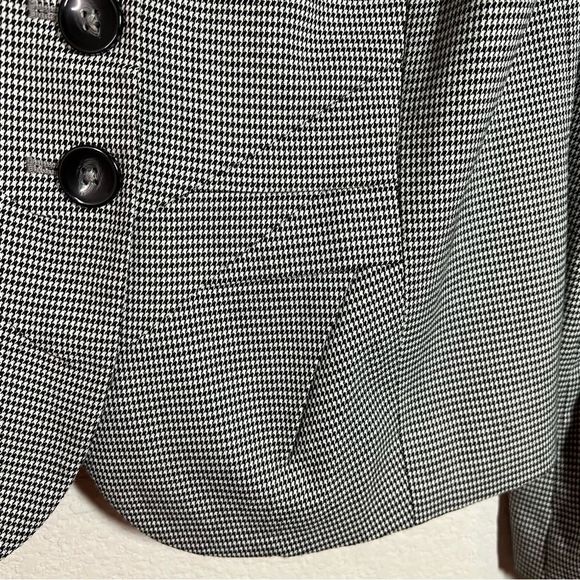 Worthington Black & White Houndstooth Buttoned Blazer Suit Jacket Womens Size 10 - Picture 4 of 7